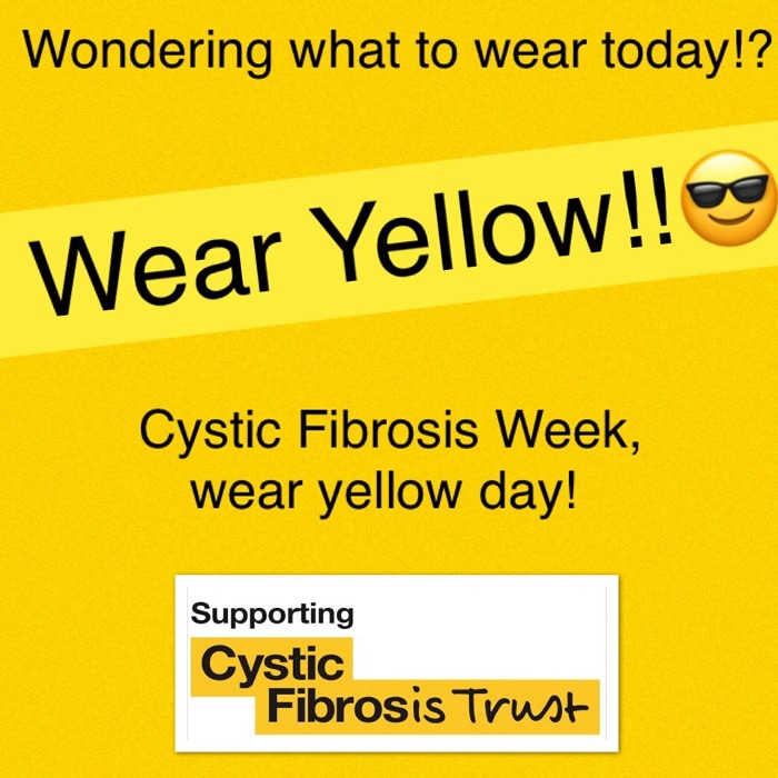 Cystic Fibrosis Week wear yellow day