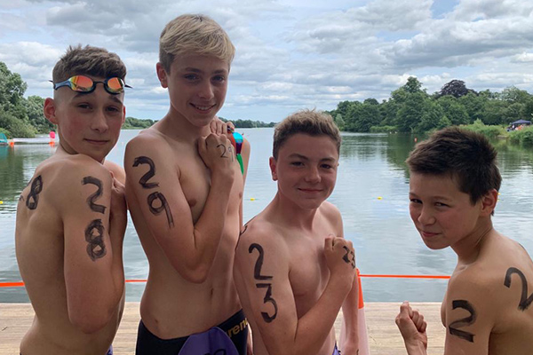 Charlie, Henry and Will and William at open water regionals