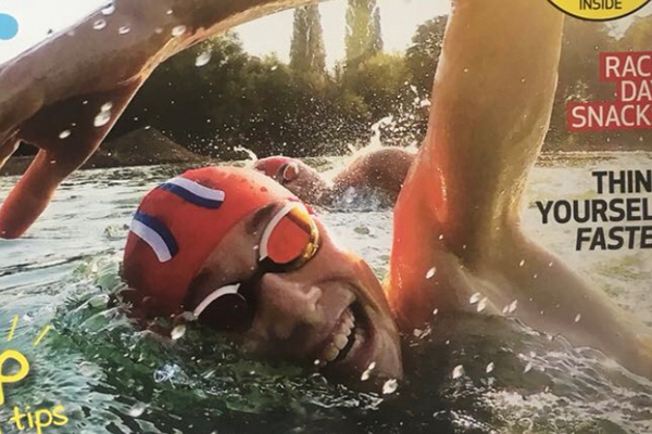 Charlie and Jack in an open water magazine